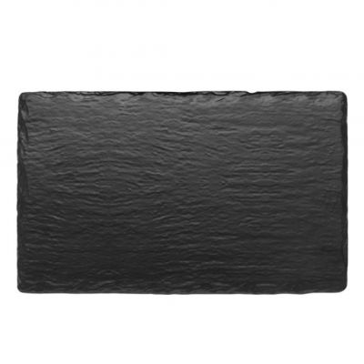 47014.BL Блюдо прямокутне меламінове чорне 26,5x16,2 cm - h.1 cm