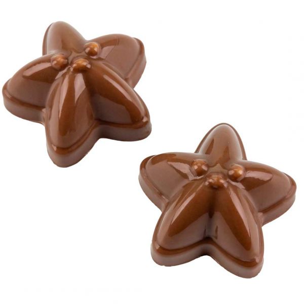 21MA1083 Форма для шоколаду "Морська зірка" 34,5 x 34 h 20 мм (20 шт) - 9,5 г