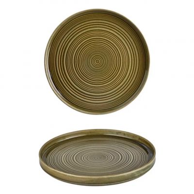 HL-BB-19-DZ Тарілка кругла рельєфна з бортом 90° 19 см, серія "Helix Bamboo"