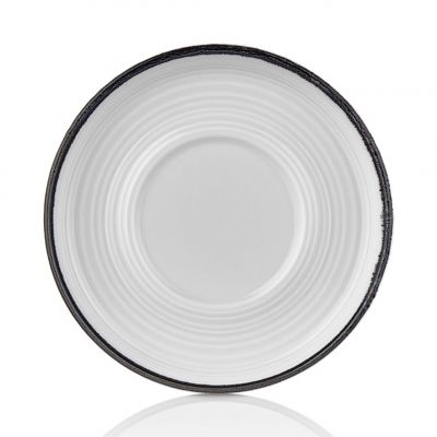 HL-BLA-SM-01-CPT Блюдце 15 см під чашку 270 мл, декор "Black", серія "Helix"