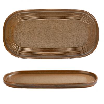 HL-KD-30-OV Блюдо овальне  з бортом 90°  30x16 см, декор "Kaldi", серія "Helix"