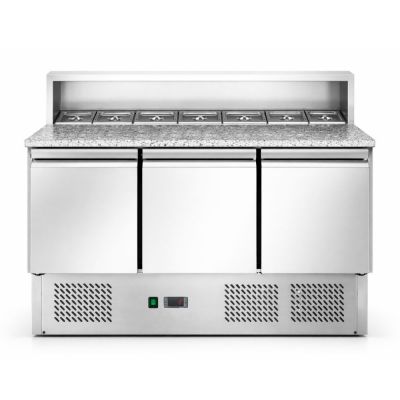 Саладета Hurakan HKN-PZLG3S 3-х дверна з гранітною поверхнею