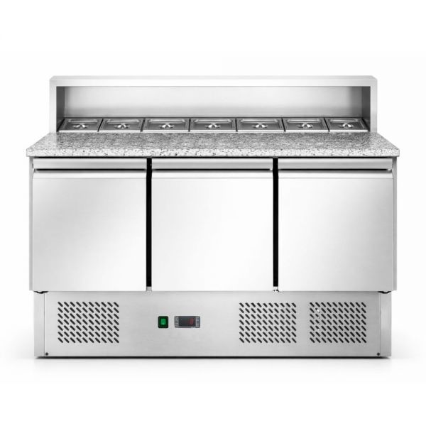 Саладета Hurakan HKN-PZLG3S 3-х дверна з гранітною поверхнею