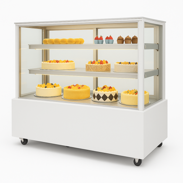 Вітрина кондитерська холодильна Hurakan HKN-LPD150S White (0,9 м, квадратна)