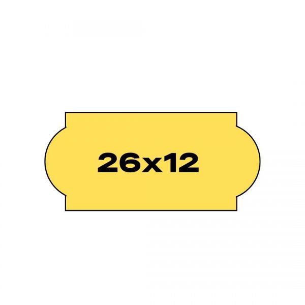 Етикет-стрічка хвиляста 26х12 жовта