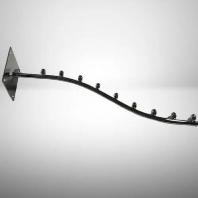 Кронштейн з кріпленням в стіну тонкий 9 кульок хром 35 см