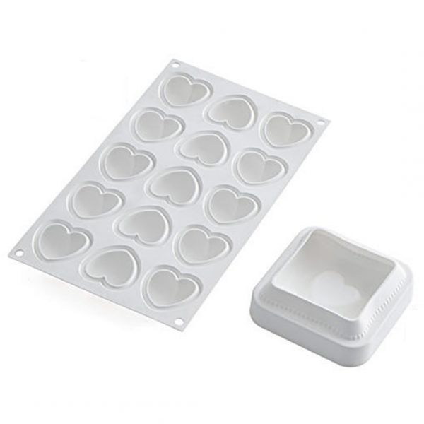 TI VOGLIO BENE 270 Форма силіконова 100 x100 h 30 мм, 270 мл (набір 7 форм для подушки і 1 для серде