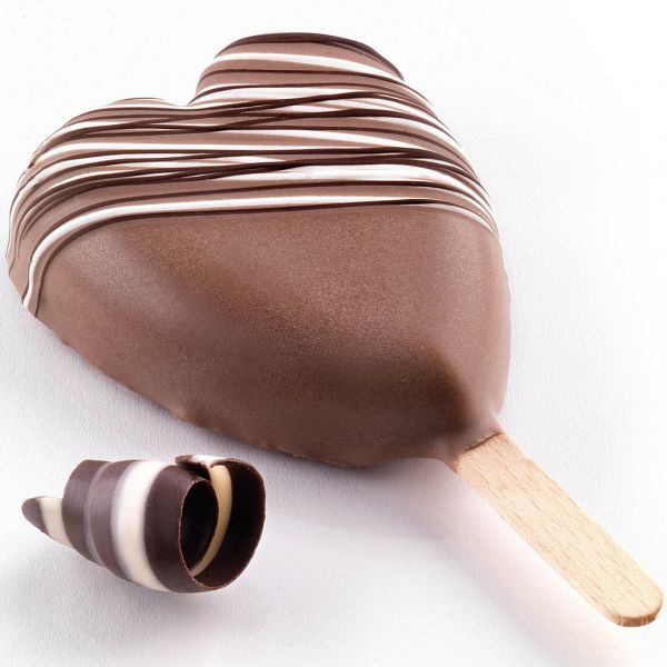 GEL03 Набір для морозива "серце" 91х85x23 мм (2 форми, таця, 50 паличок)