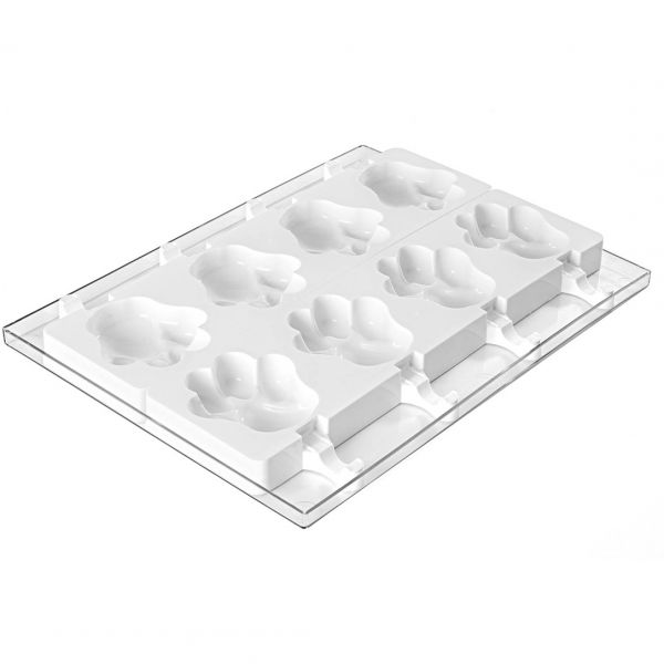 GEL06 Набір для морозива "лапка" 89х84x24 мм (2 форми, таця, 50 паличок)