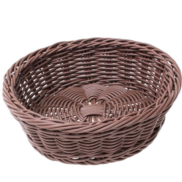 522409 Кошик круглий 190 мм, h55 мм  темно-коричневий
