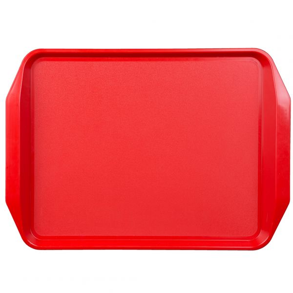 591801 Таця прямокутна з ручками червона 43х31 см