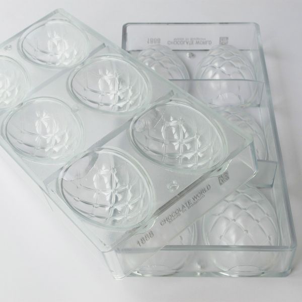 1888 CW Форма для шоколаду "Яйце стьогане" 86,5x56,5x25,5 мм, 6 шт. x 70 г