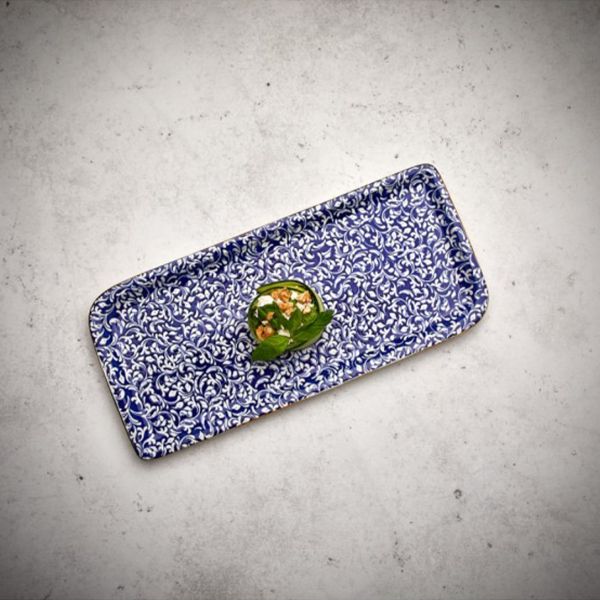 TN-EС-AR-38-DT Блюдо прямокутне 35х16 см (діагональ 38 см), декор Tinta Edera Cobalt, серія "Tinta"