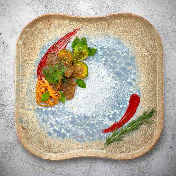 SM-RT-25-DZ Тарілка кругла 25 см, декор Reaction, серія "Smooth"