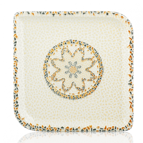TN-TS-AR-38-KR Тарілка квадратна 27,5х27,5 см (діагональ 38 см), декор Tessera, серія "Tinta"