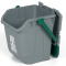11/25GRB-VES Контейнер для сміття  370х370 h410 мм, 25 л (сірий) з зеленою кришкою та ручкою