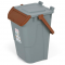 11/35GRB-BRB Контейнер для сміття  370х370 h520 мм, 35 л (сірий) з коричневою кришкою та ручкою
