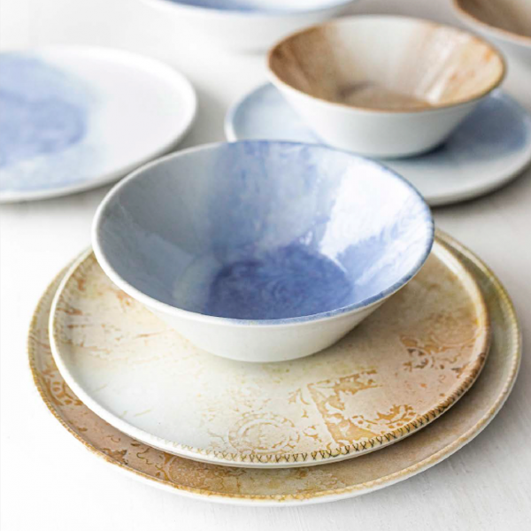 OPT2124-T0009 Тарілка кругла 24 см серія "Optimo" декор " Loren Blue"