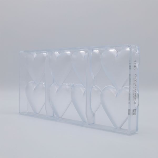 1145 CW Форма для шоколаду "Серце" 65x57x h14 мм, 2х4 шт.,35 г