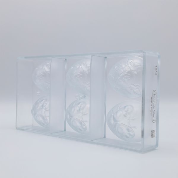 1873 CW Форма для шоколаду "Веселий кролик" 71,50x55,50 xrecto 33 + verso 29 мм, 24 шт.