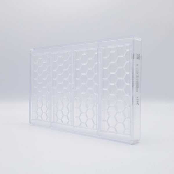 2454 CW Форма для шоколадної плитки "медові соти" 145x58x7,5 мм, 1х4 - 68 г.