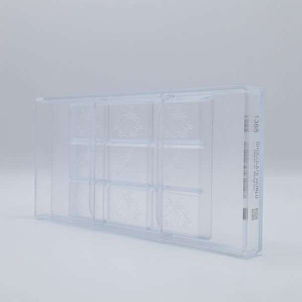 1368 CW Форма для шоколаду "Плитка з трояндою" 173x119x15 мм, 1 шт. х 327  г