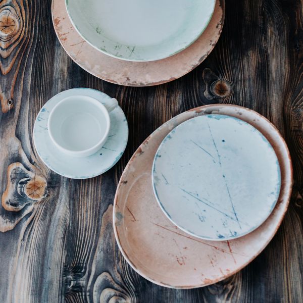 ISC2124-K0008 Тарілка кругла 24 см серія "Isabelle" декор "Stone Blue"