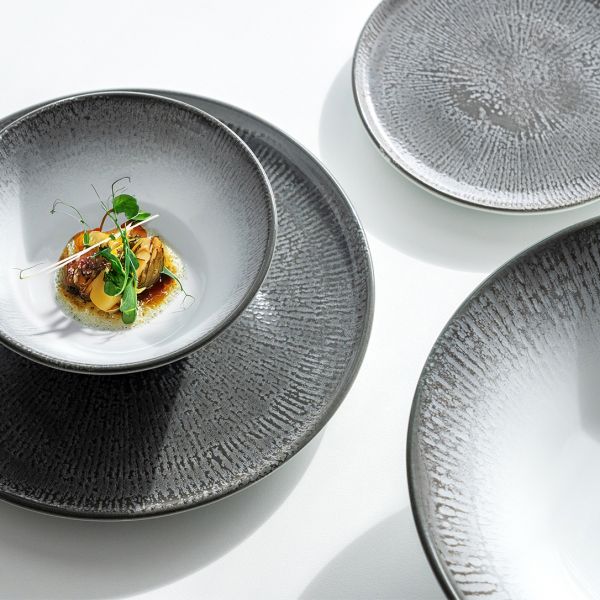 OPT2124-T0015 Тарілка кругла 24 см серія "Optimo" декор "Shell Grey"