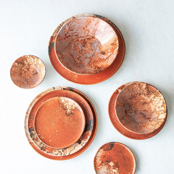 OPT2124-T0010 Тарілка кругла 24 см серія "Optimo" декор "Marble"