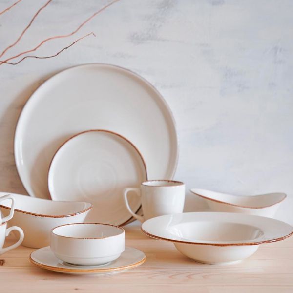 HA-GL-HL-27-RD Тарілка кругла з бортом 90° 27 см,  колір білий (Gleam), серія "Harmony"