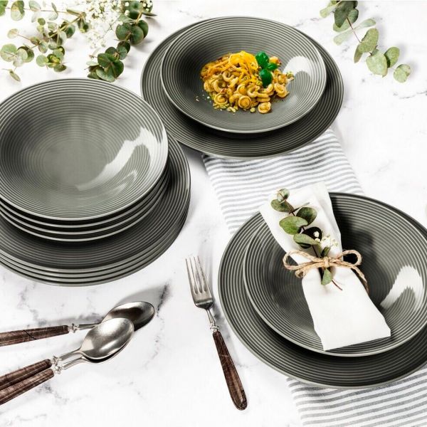 751320 Тарілка глубока 22,5 см  колір Grey  серія "Beat"