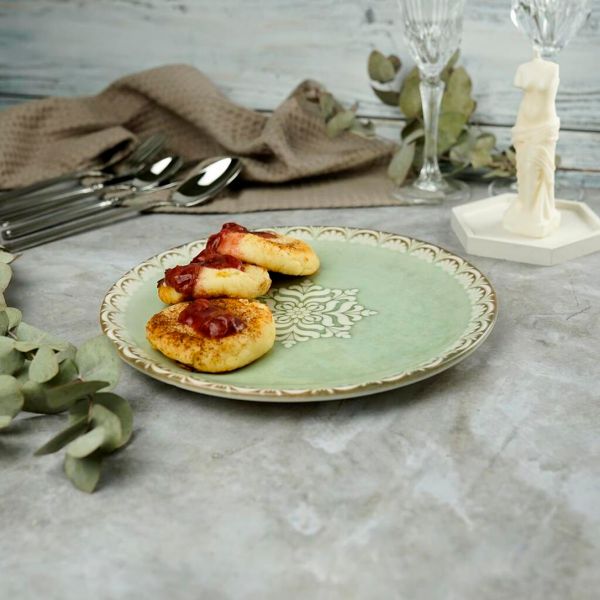 TN-RM-ZT-23-DZ Тарілка кругла 23 см, декор Rome, серія "Tinta"