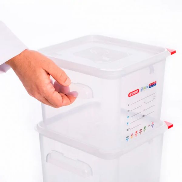 11852 Контейнер квадратний для зберігання з кришкою 195x195xh190  мм з поліпропілену, 4 л