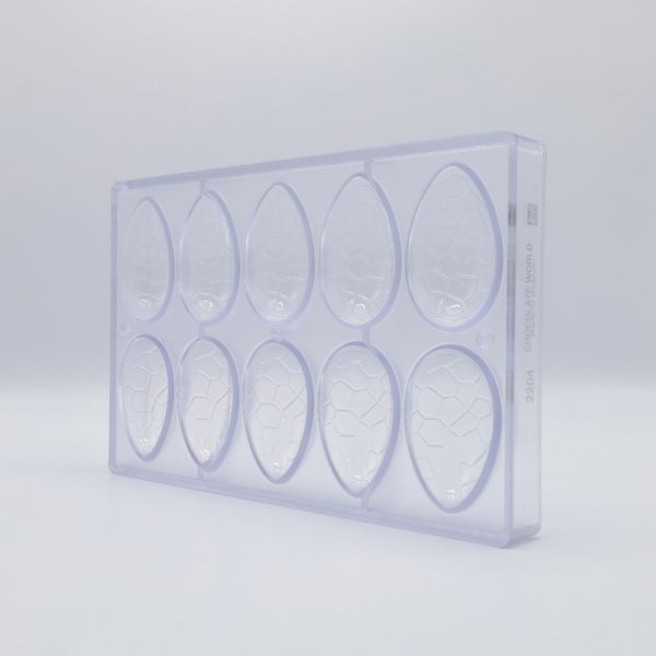 2204 CW Форма для шоколаду "Яйце KROKO" 70х46x23 мм, 2x5 шт, 50 г