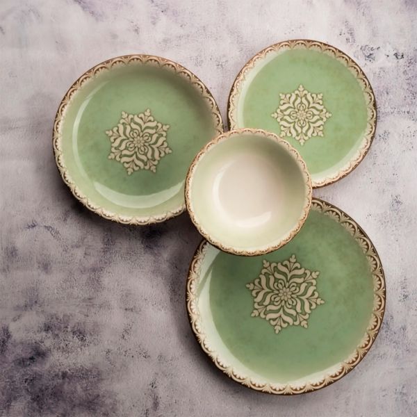 TN-RM-ZT-30-DZ Тарілка кругла 30 см, декор Rome, серія "Tinta"