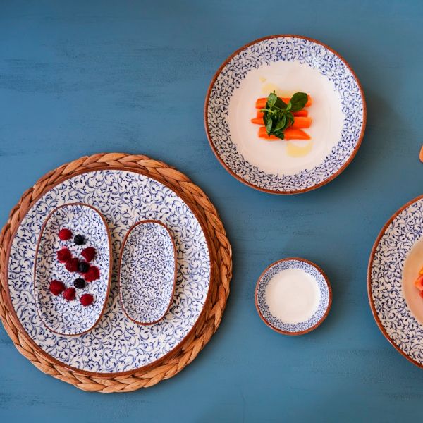 TN-EA-ZT-19-OV Блюдо овальне 19 х11 см, декор Edera, серія "Tinta"