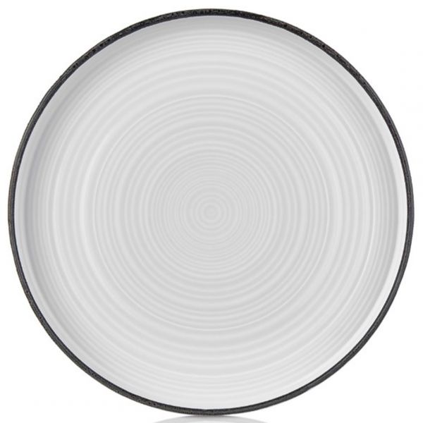 HL-BLA-27-DZ Тарілка кругла рельєфна з бортом 90° 27 см, декор "Black", серія "Helix"
