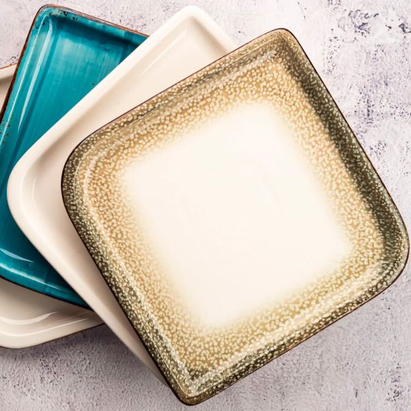 TN-SZ-AR-38-KR Блюдо квадратне 28х28 см (діагональ 38 см), декор Spazio, серія "Tinta"