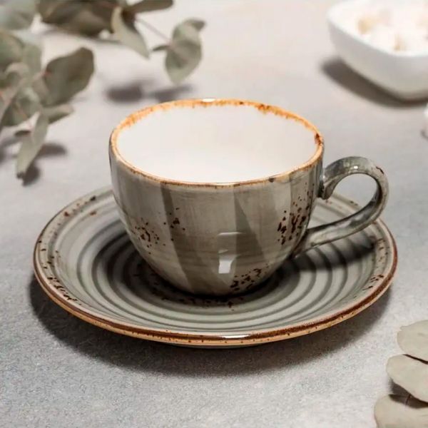 HA-SP-ZT-01-CТ Блюдце 16 см під чашки 220 і 280 мл, колір сірий (Supreme), серія "Harmony"