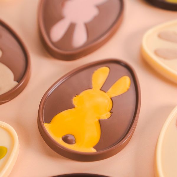 SCG064 Силіконова форма "Плоске яйце з кроликом" 103x79 h 10  мм, 2x50 мл