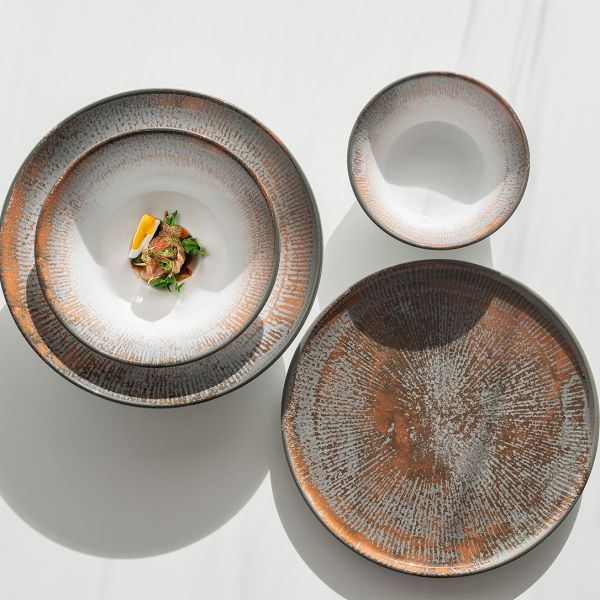 OPT1420-T0016 Салатник круглий d 20 см серія "Optimo" декор "Shell Brown"