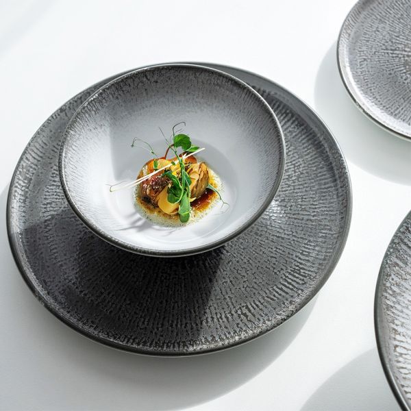 OPT1420-T0015 Салатник круглий d 20 см серія "Optimo" декор "Shell Grey"