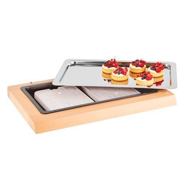 11540 Набір фуршетний GN 1/1 з охолоджуванням (4 предмети: 1 дерев'яна підставка з пластиковою встав