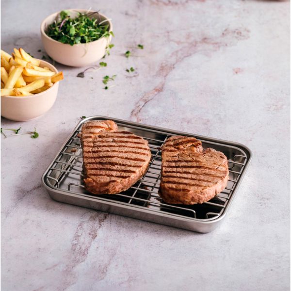 15562 Жаровня прямокутна зі знімною решіткою 21,5x15 h 2 см