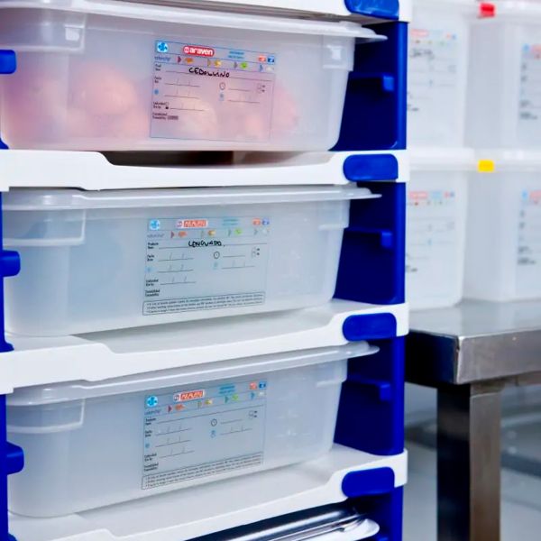 18237 Етажерка для гастроємностей 1/2 (+ 3 гастроємності 1/2h100), 357х312х397 мм