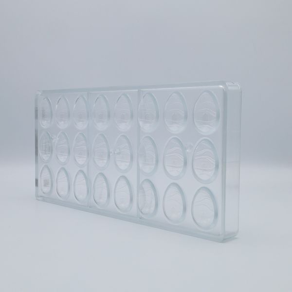 12090 CW Форма для шоколаду "Яйце з хвилястим візерунком" 33х23 мм h 12 мм, 3х8 шт./6 г