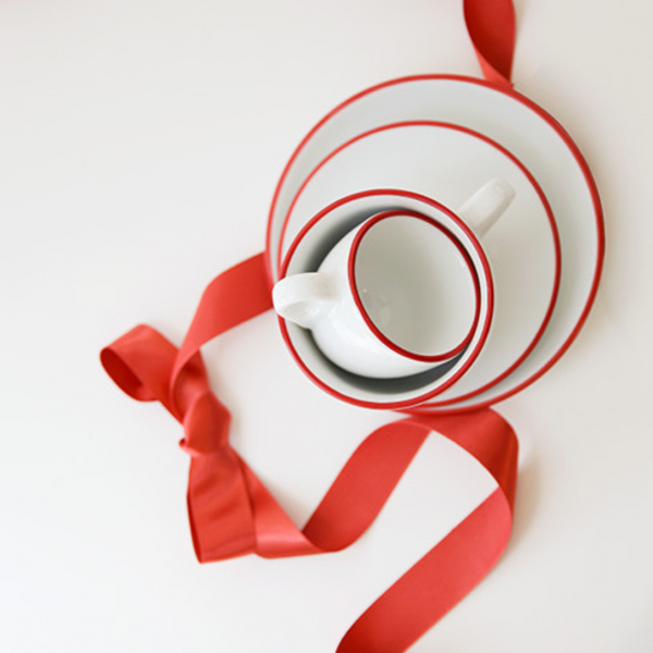 35199 Чашка cappuccino large 260 мл Pennellessa Red rims серія "Verona Millecolori"