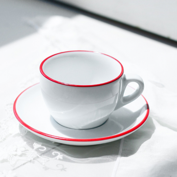 35199 Чашка cappuccino large 260 мл Pennellessa Red rims серія "Verona Millecolori"