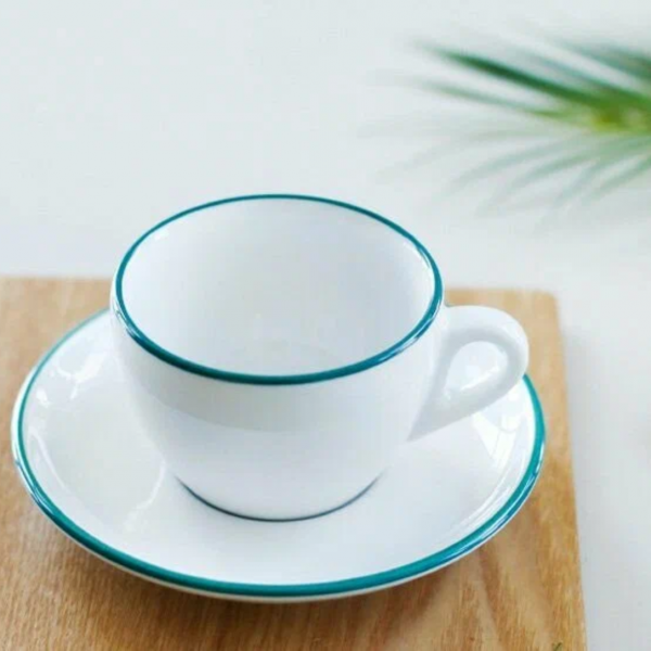 38206 Чашка cappuccino 180 мл Pennellessa Green rims серія "Verona Millecolori"