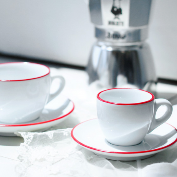 38188 Чашка espresso 75 мл Pennellessa Red rims серія "Verona Millecolori"